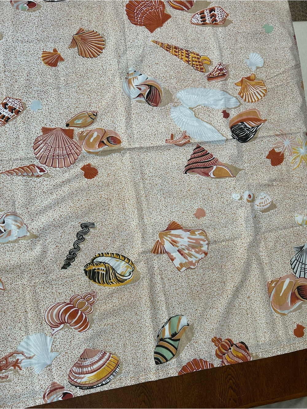 Beach Seashell Print 1Pair curtains Beige sand background- big splash of shells!